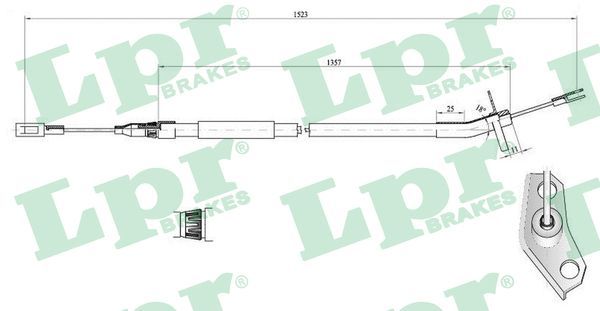 LPR C0446B Cable Pull, parking brake