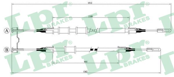 LPR C0585B Cable Pull, parking brake