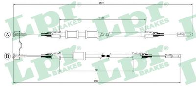 Cable Pull, parking brake LPR C0585B
