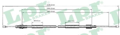 Cable Pull, parking brake LPR C0621B