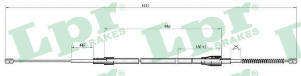 LPR C0809B Cable Pull, parking brake