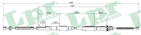 LPR C0852B Cable Pull, parking brake