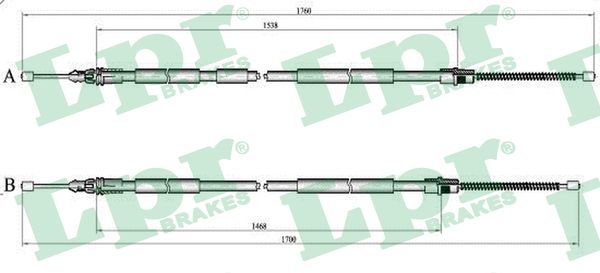 LPR C1424B Cable Pull, parking brake