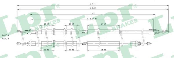 LPR C1710B Cable Pull, parking brake