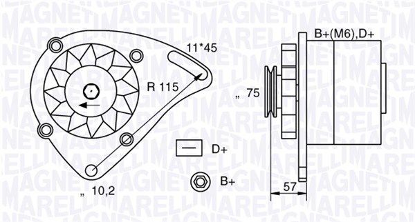 MAGNETI MARELLI 063321000010 Alternator