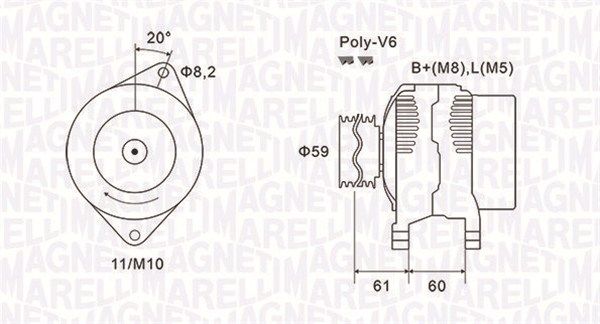 MAGNETI MARELLI 063731643010 Alternator