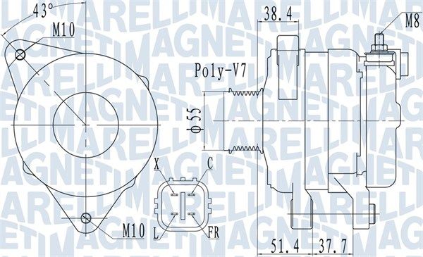 MAGNETI MARELLI 063732121010 Alternator