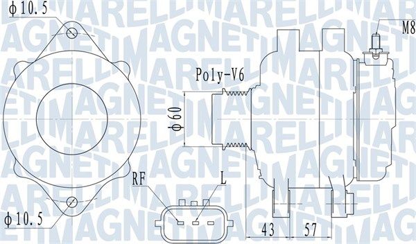 MAGNETI MARELLI 063732122010 Alternator