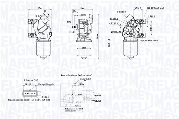 MAGNETI MARELLI 064360100010 Wiper Motor