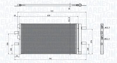 Condenser, air conditioning MAGNETI MARELLI 350203100300