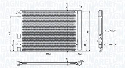 Condenser, air conditioning MAGNETI MARELLI 350203100700