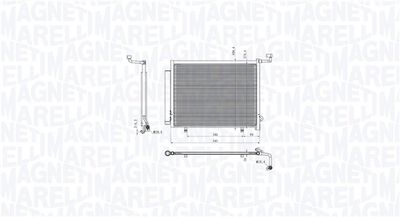 Condenser, air conditioning MAGNETI MARELLI 350203103800