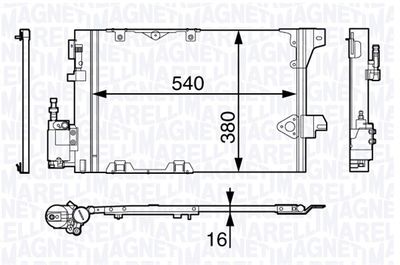 Condenser, air conditioning MAGNETI MARELLI 350203703000