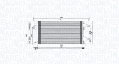 Condenser, air conditioning MAGNETI MARELLI 350203761000