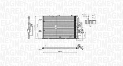 Condenser, air conditioning MAGNETI MARELLI 350203770000