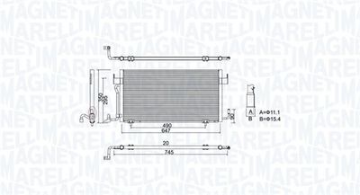 Condenser, air conditioning MAGNETI MARELLI 350203777000