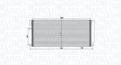 Condenser, air conditioning MAGNETI MARELLI 350203806000