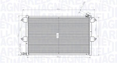 Condenser, air conditioning MAGNETI MARELLI 350203831000