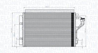 Condenser, air conditioning MAGNETI MARELLI 350203851000
