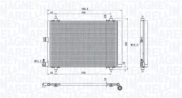 MAGNETI MARELLI 350203908000 Condenser, air conditioning