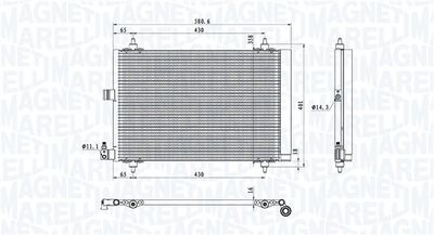 Condenser, air conditioning MAGNETI MARELLI 350203908000