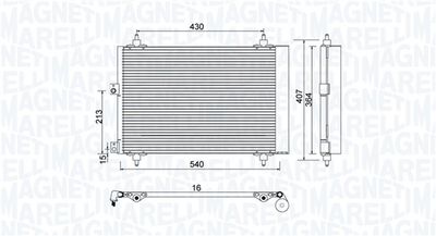 Condenser, air conditioning MAGNETI MARELLI 350203920000