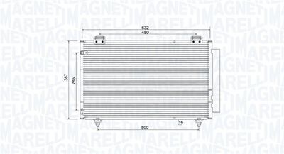 Condenser, air conditioning MAGNETI MARELLI 350203925000
