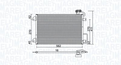Condenser, air conditioning MAGNETI MARELLI 350203938000