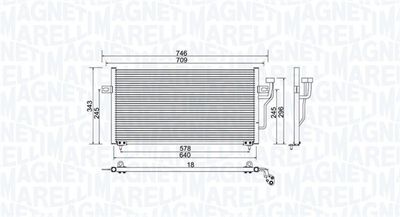 Condenser, air conditioning MAGNETI MARELLI 350203986000