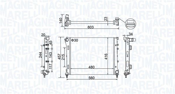 MAGNETI MARELLI 350213151100 Radiator, engine cooling