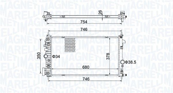 MAGNETI MARELLI 350213152300 Radiator, engine cooling