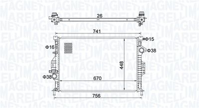Radiator, engine cooling MAGNETI MARELLI 350213157700