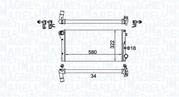 MAGNETI MARELLI 350213161500 Radiator, engine cooling