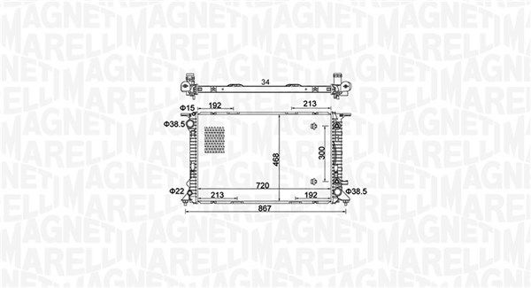 MAGNETI MARELLI 350213161800 Radiator, engine cooling