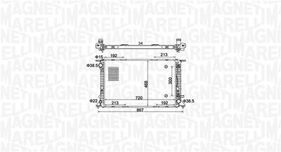 Radiator, engine cooling MAGNETI MARELLI 350213161800