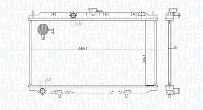 Radiator, engine cooling MAGNETI MARELLI 350213176200