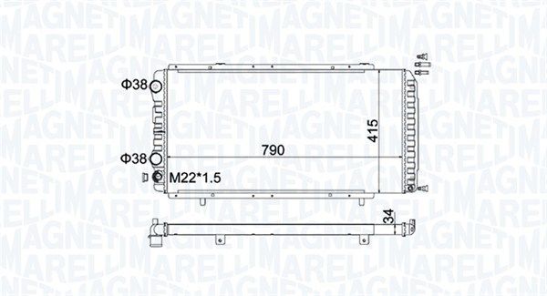 MAGNETI MARELLI 350213180900 Radiator, engine cooling