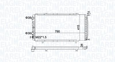 Radiator, engine cooling MAGNETI MARELLI 350213180900