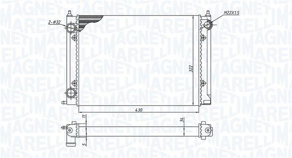 MAGNETI MARELLI 350213187400 Radiator, engine cooling