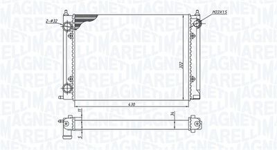 Radiator, engine cooling MAGNETI MARELLI 350213187400