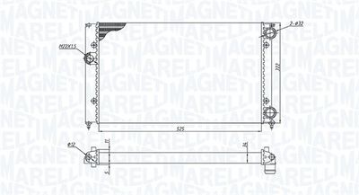 Radiator, engine cooling MAGNETI MARELLI 350213187600