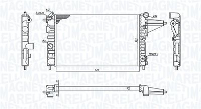 Radiator, engine cooling MAGNETI MARELLI 350213189100