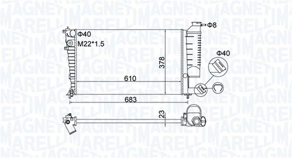MAGNETI MARELLI 350213189500 Radiator, engine cooling