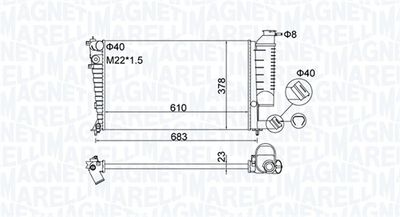 Radiator, engine cooling MAGNETI MARELLI 350213189500