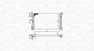 Radiator, engine cooling MAGNETI MARELLI 350213190500