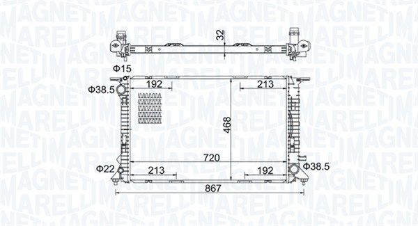 MAGNETI MARELLI 350213195800 Radiator, engine cooling