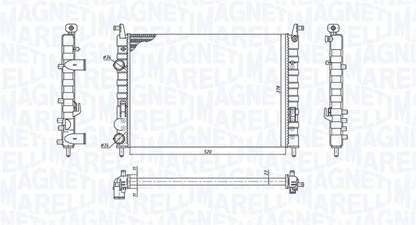 MAGNETI MARELLI 350213196300 Radiator, engine cooling