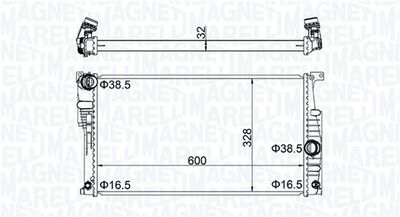 Radiator, engine cooling MAGNETI MARELLI 350213202300