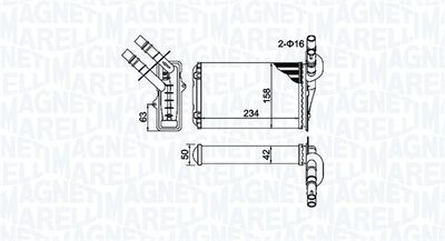 Heat Exchanger, interior heating MAGNETI MARELLI 350218404000