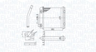 Heat Exchanger, interior heating MAGNETI MARELLI 350218408000